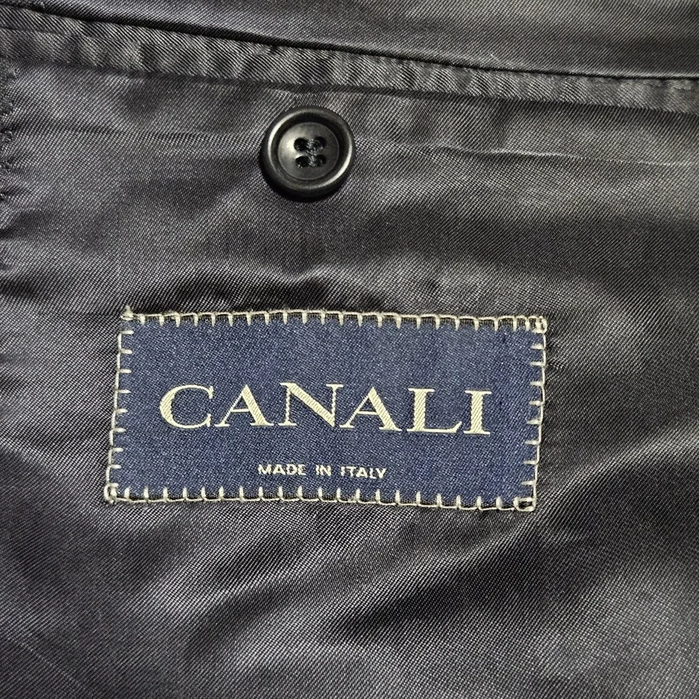 Canali Italy 100% Wool Dark Navy 1‎ Piece Suit Blazer 54L 13320/00 Gold Buttons